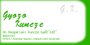 gyozo kuncze business card